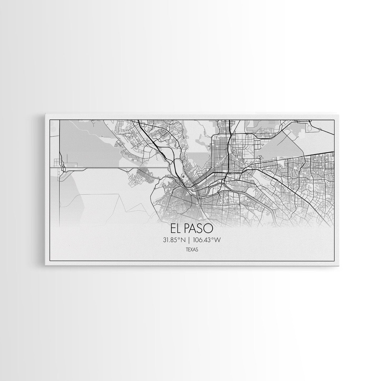 El Paso Street Map, Texas Map, Map Art, Minimalist Art, Wall Art, Canvas Art, Dorm Room Décor, Unique Room Décor, Father Gift, Prints