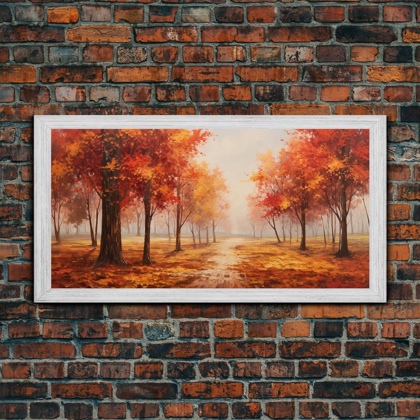 Fall Decor, Beautiful Forest In Early Autumn, Landscape Framed Canvas Print Painting, Wall Art, Wall Decor, Autumn Decor, Farmhouse Decor