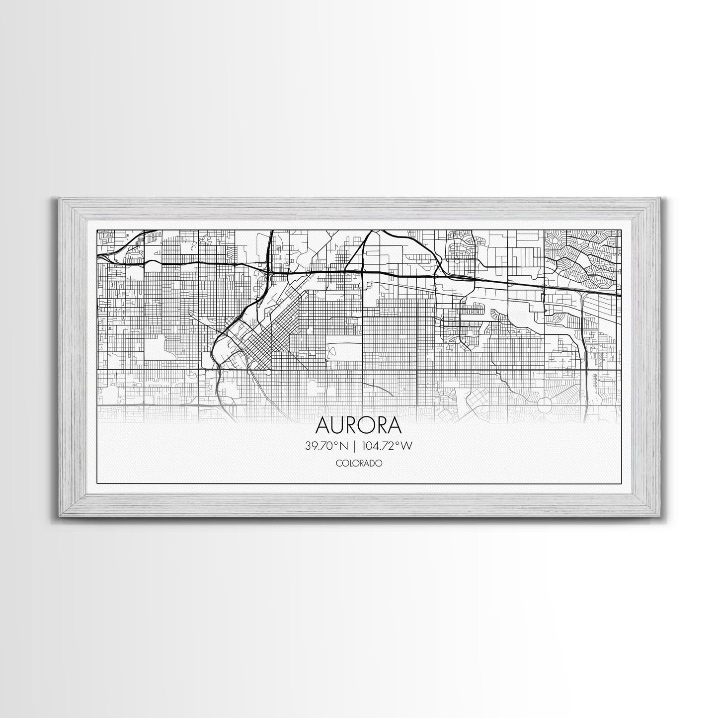 Aurora Street Map, Colorado Map, Map Print, Modern Art, Wall Art, Canvas Print, College Apartment, Colorado Wall Art, Mom Birthday Gift