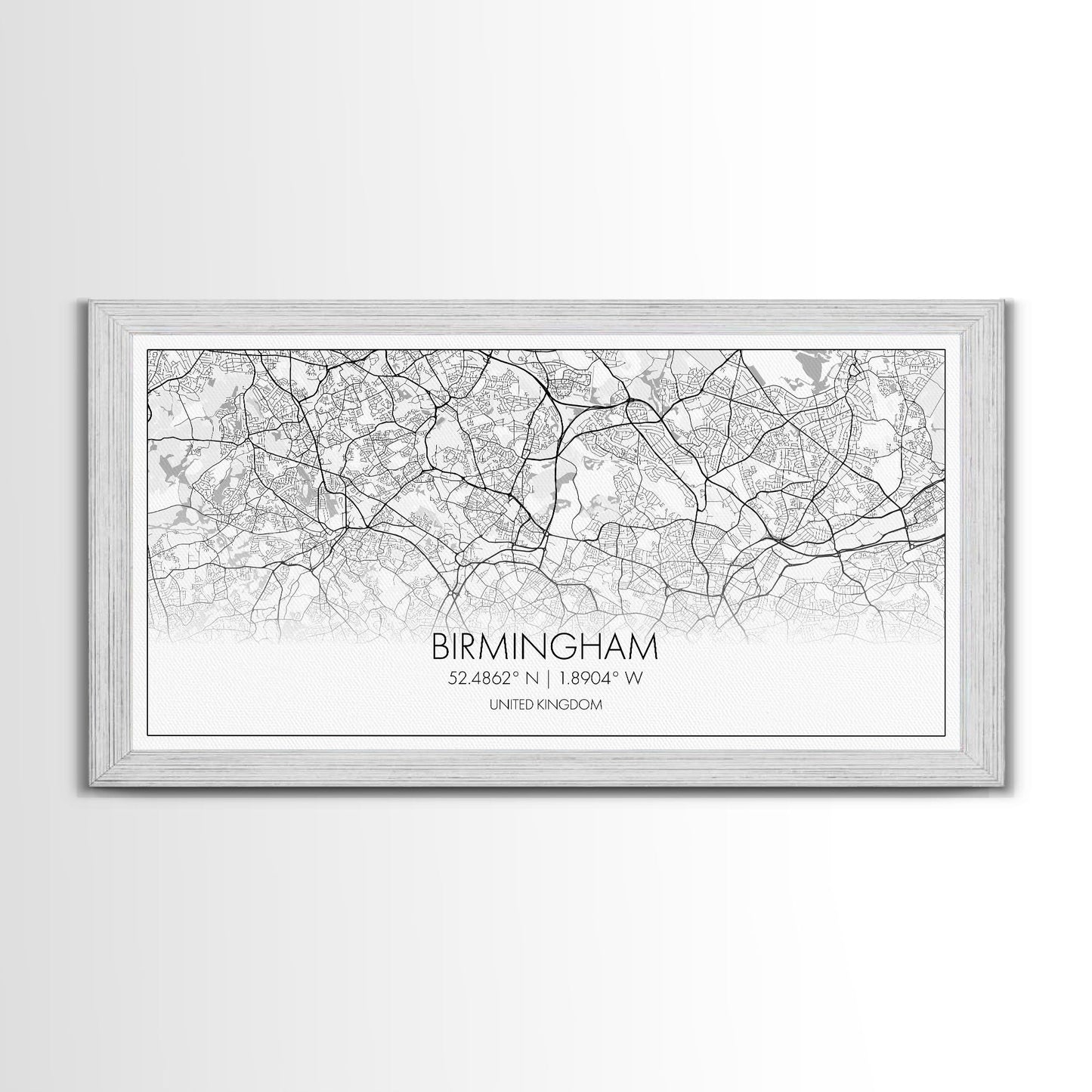 Birmingham Street Map, United Kingdom Map, Map Print, Modern Art, Wall Art, Canvas Art, Grandma Gifts, Dorm Décor, Office Wall Art, Prints