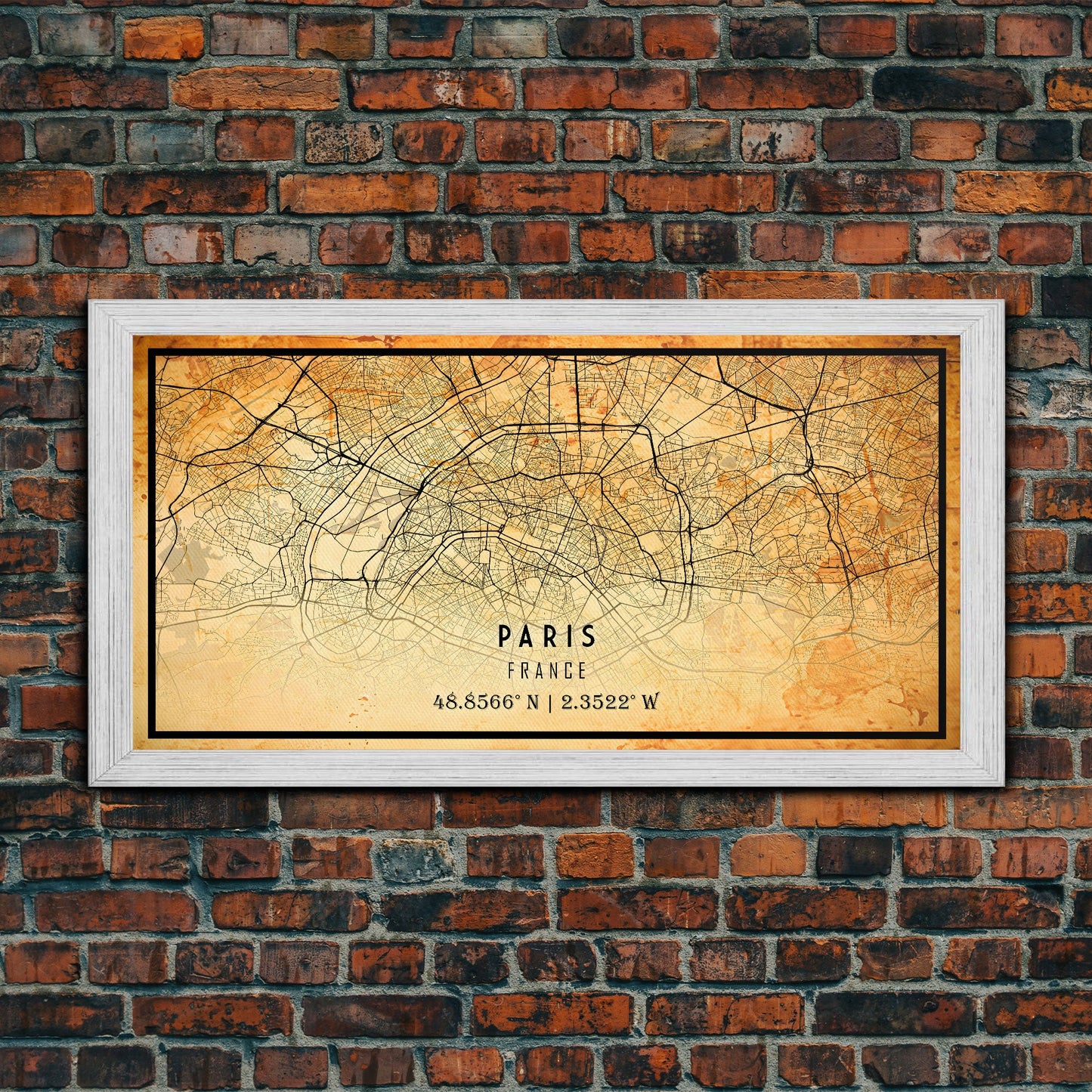 Paris France map print poster or framed canvas, Paris map print poster canvas, Paris France city map print poster canvas, Vintage Travel Art