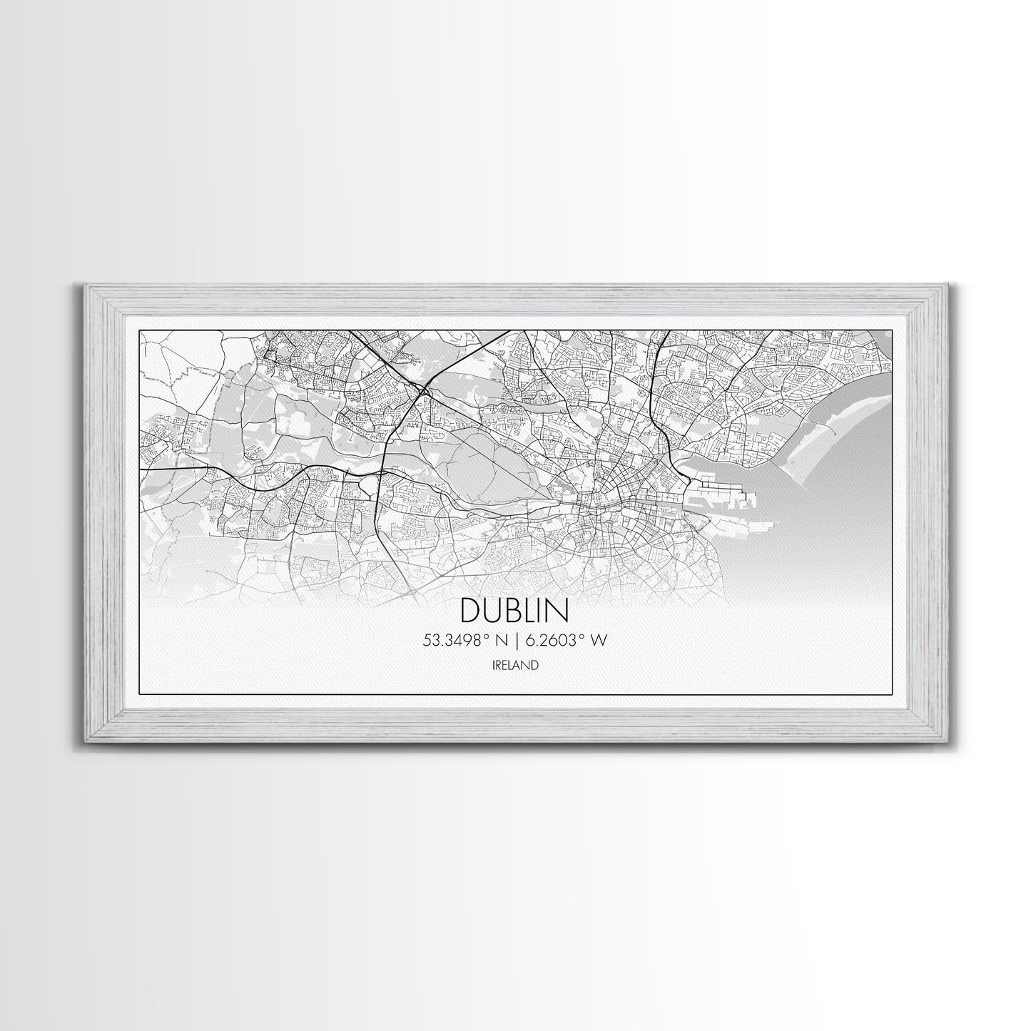 Dublin Street Map, Ireland Map, Map Art, Minimalist Art, Wall Art, Canvas Art, Game Room Décor, Man Cave Wall Décor, Industrial Décor