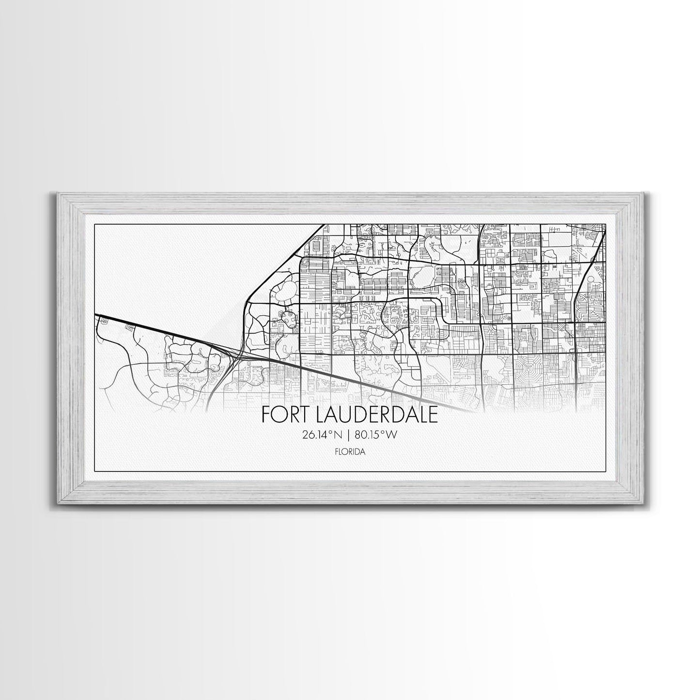 Fort Lauderdale Map, Florida Map, Map Art, Minimalist Art, Wall Art, Canvas Art, Gift For Newlyweds, Boys Room, Billiard Room Décor, Prints