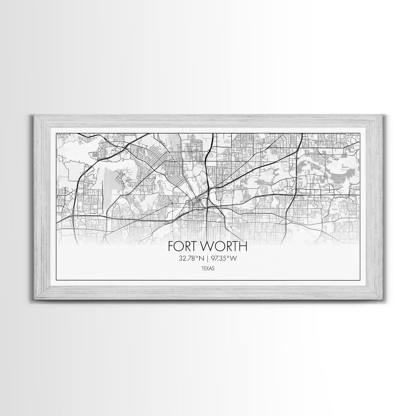 Fort Worth Map, Texas Map, Map Art, Minimalist Art, Wall Art, Canvas Art, Lake House Décor, RV Wall Décor, Birthday Gift, Office Wall Print
