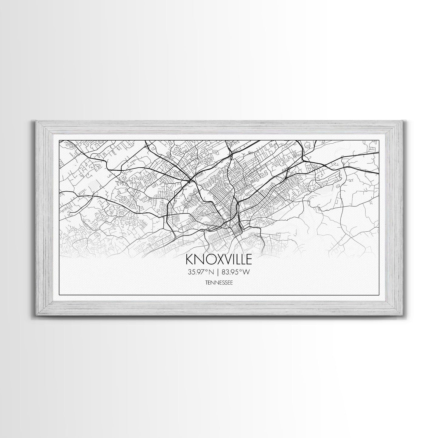 Knoxville City Map, Tennessee Map, Map Art, Modern Art, Wall Art, Canvas Art, Cabin Wall Art, Bon Voyage Gift, Rustic Country Décor, Prints
