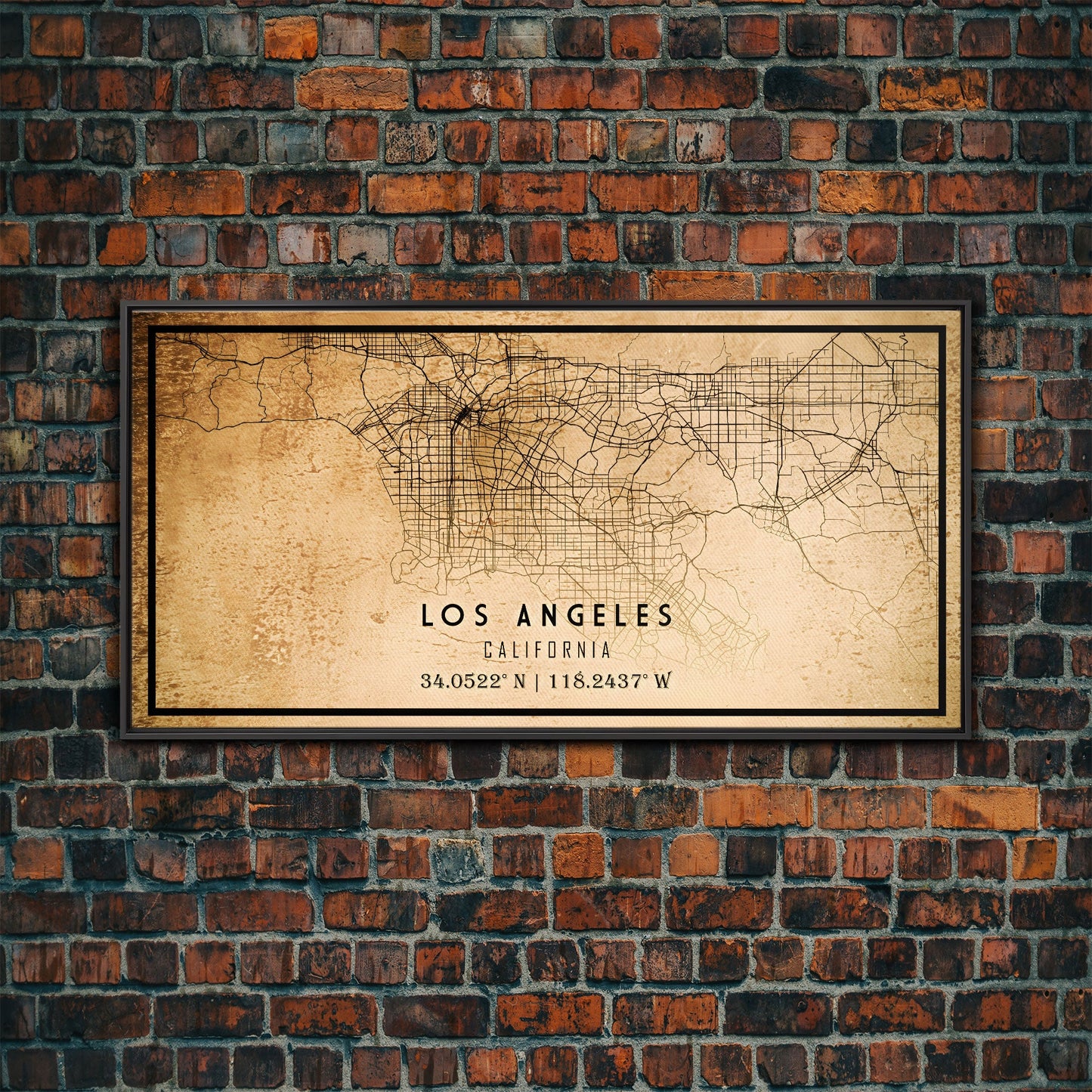 Los Angeles Vintage Map Print | Los Angeles Map | California Map Art | Los Angeles City Road Map Poster | Distressed / Retro LA Street Art