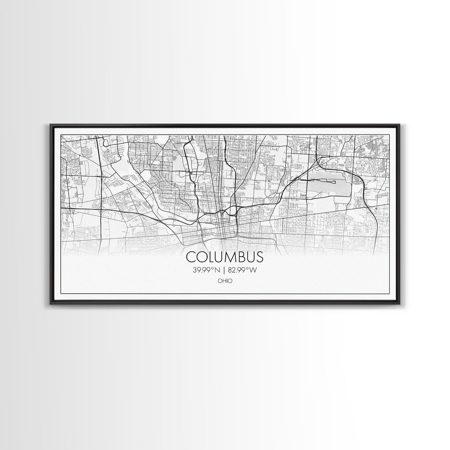 Columbus Street Map, Ohio Map, Map Print, Modern Art, Wall Art, Canvas Art, Cute Room Décor Aesthetic, Gift For Wife, Patriotic Décor