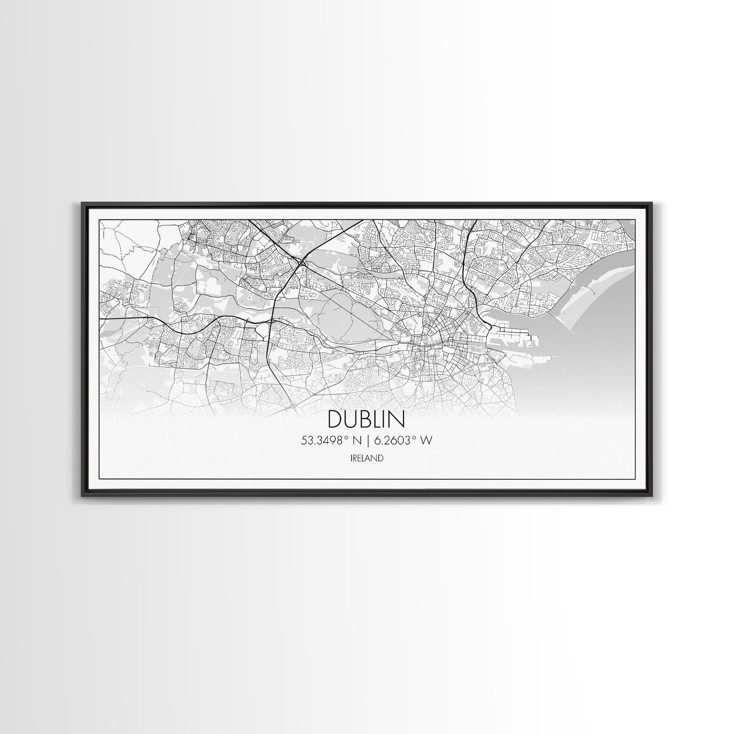 Dublin Street Map, Ireland Map, Map Art, Minimalist Art, Wall Art, Canvas Art, Game Room Décor, Man Cave Wall Décor, Industrial Décor