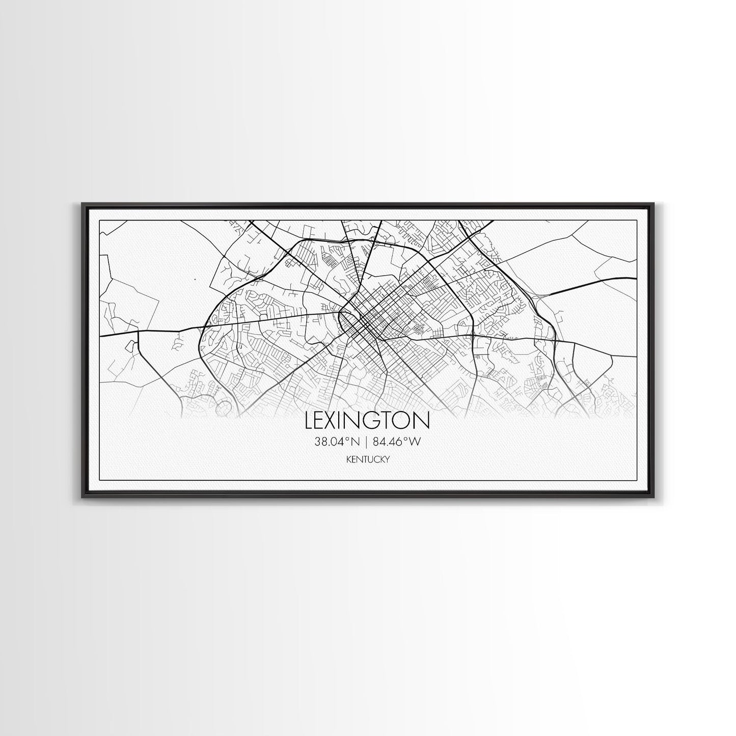 Lexington City Map, Kentucky Map, Map Art, Modern Art, Wall Art, Canvas Art, Dorm Room Decor, Country Wall Art, Housewarming Gift, Prints