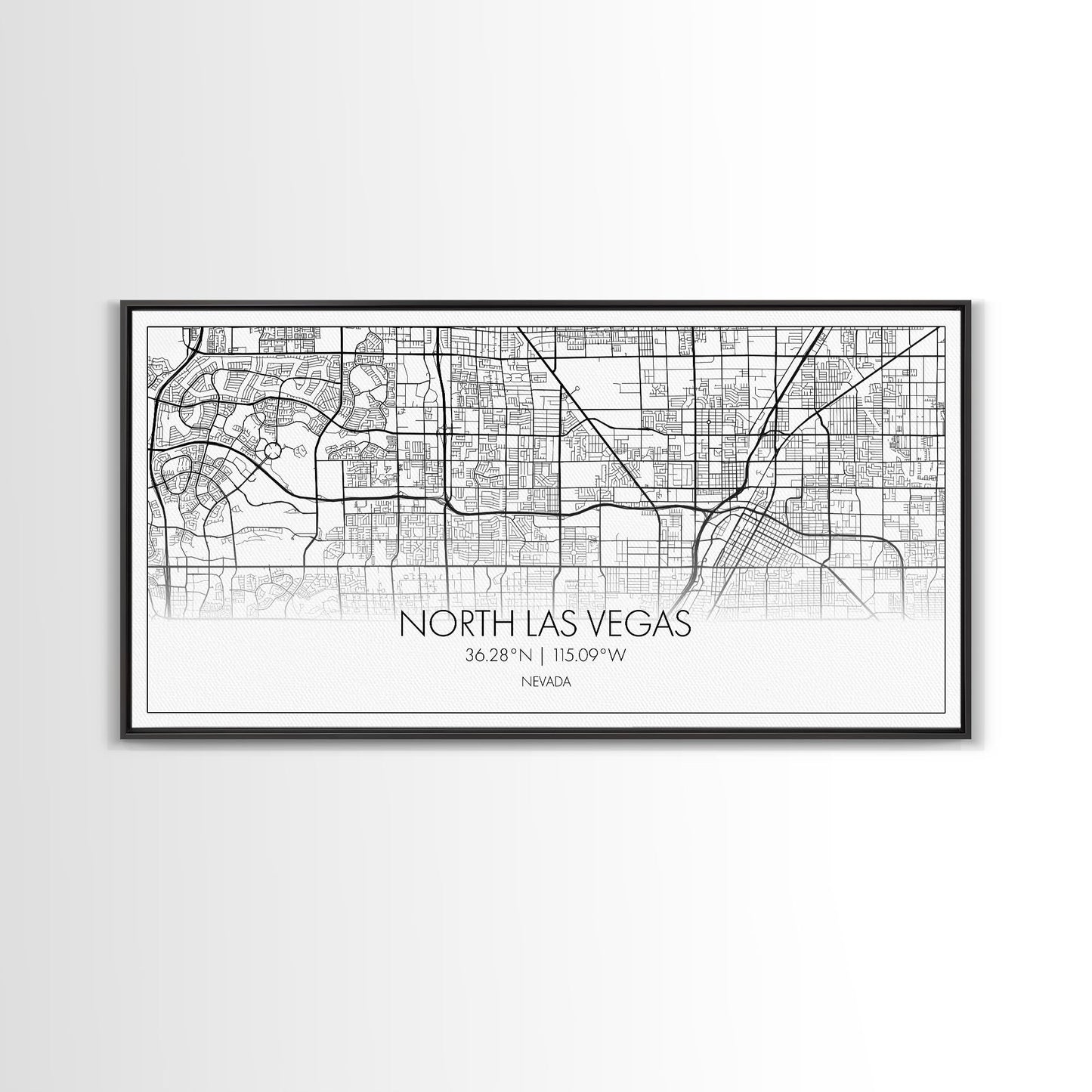 North Las Vegas City Map, Nevada Art, Map Print, Minimalist Wall Art, Wall Art, Canvas Art, Gamer Room Décor, Teacher Gift, Teen Boy Décor