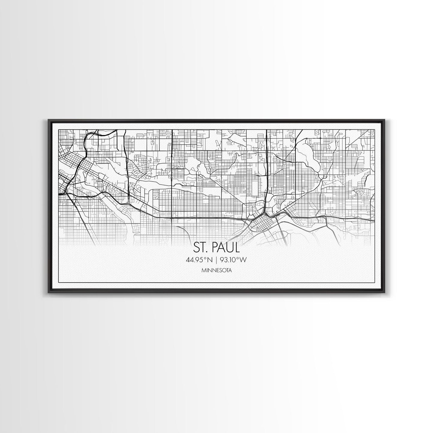 St Paul City Map, Minnesota Art, Map Print, Modern Wall Art, Wall Art, Canvas Art, Bedroom Teen Girl Art, Newlywed Gift, College Dorm Décor