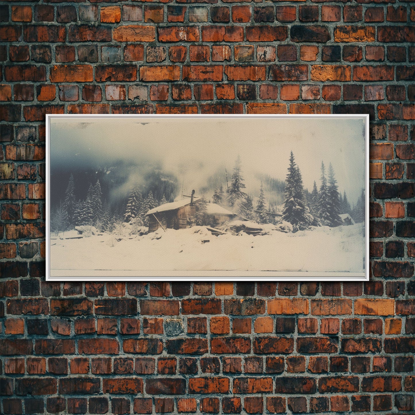 Snowed In - Framed Canvas Print - Winter Decor - Winter Art - Holiday Decor - Farmhouse Decor - Farmhouse Rustic Art - Winter Centerpiece