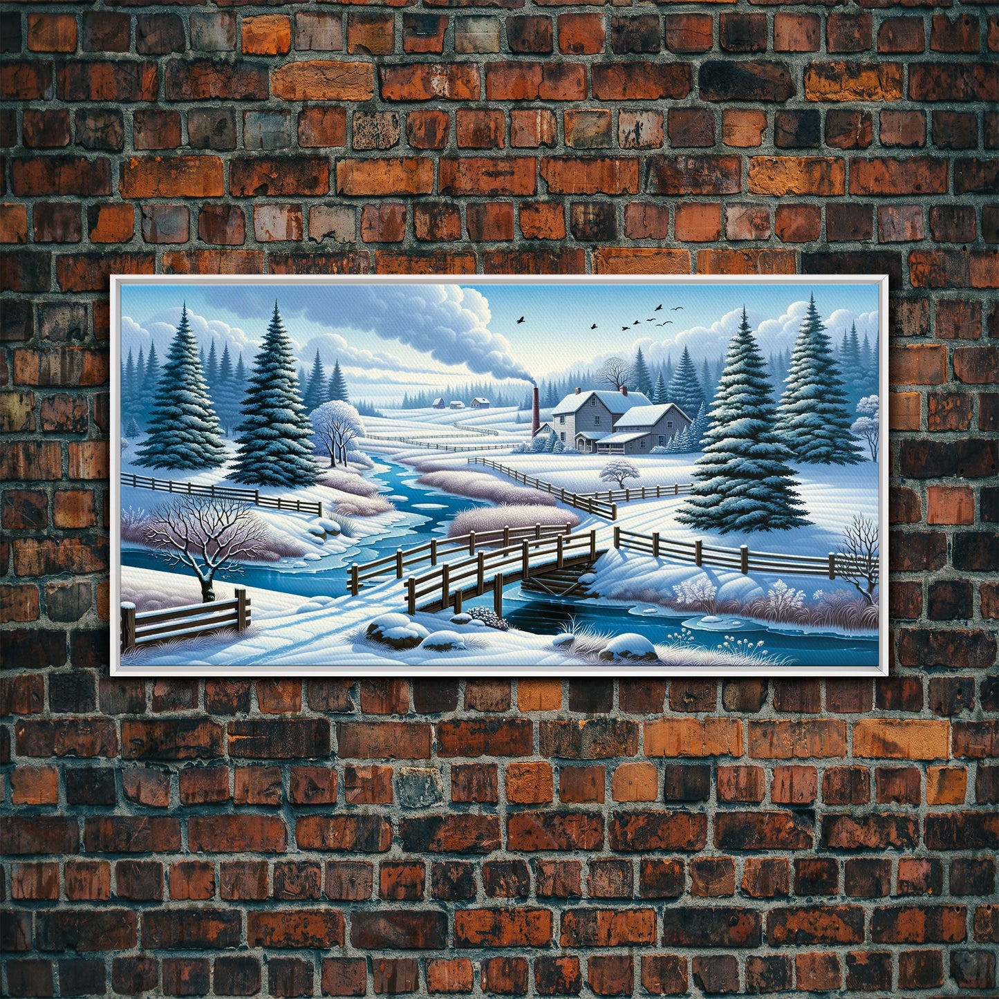 Scenic Winter Wonderland Framed Canvas Print | Winter Decor | Winter Centerpiece Above Mantle Or Sofa | Christmas Decor