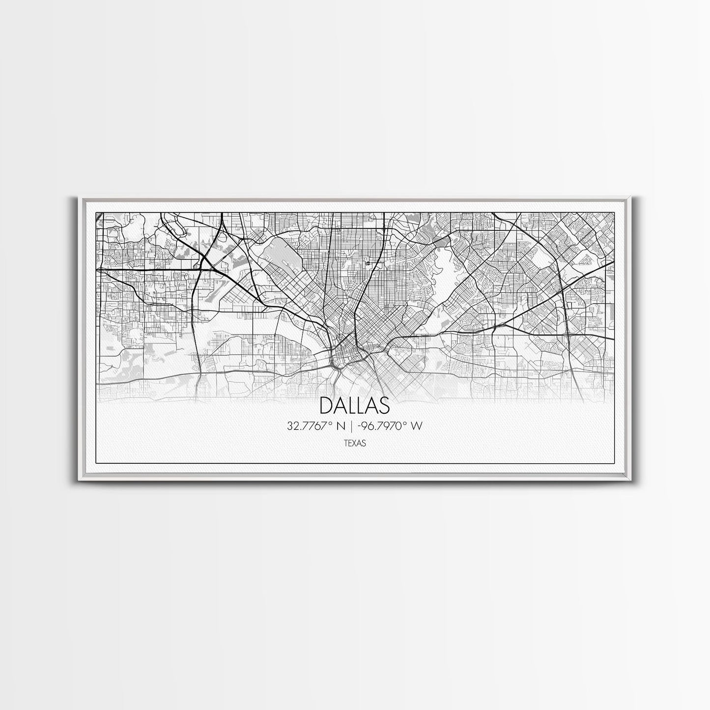 Dallas Street Map, Texas Map, Map Print, Minimalist Art, Wall Art, Canvas Art, Patriotic Décor, Boys Room Décor, Tiny House Gift, Home Décor