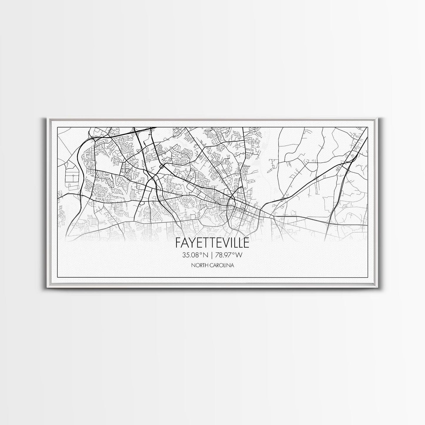 Fayetteville Street Map, North Carolina Map, Map Art, Minimalist Art, Wall Art, Canvas Art, Gift For Parents, Girls Room Décor, Cabin Décor