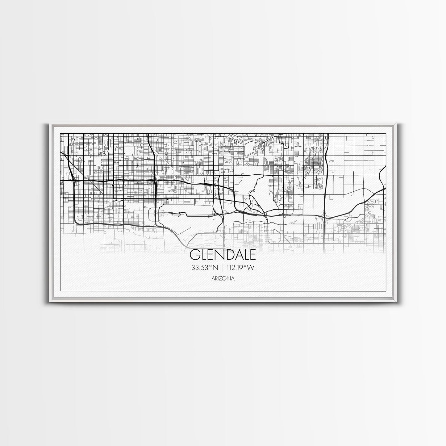 Glendale City Map, Arizona Map, Map Art, Minimalist Art, Wall Art, Canvas Art, Cabin Wall Décor, Entryway Décor,  Room Décor, Gifts For Her