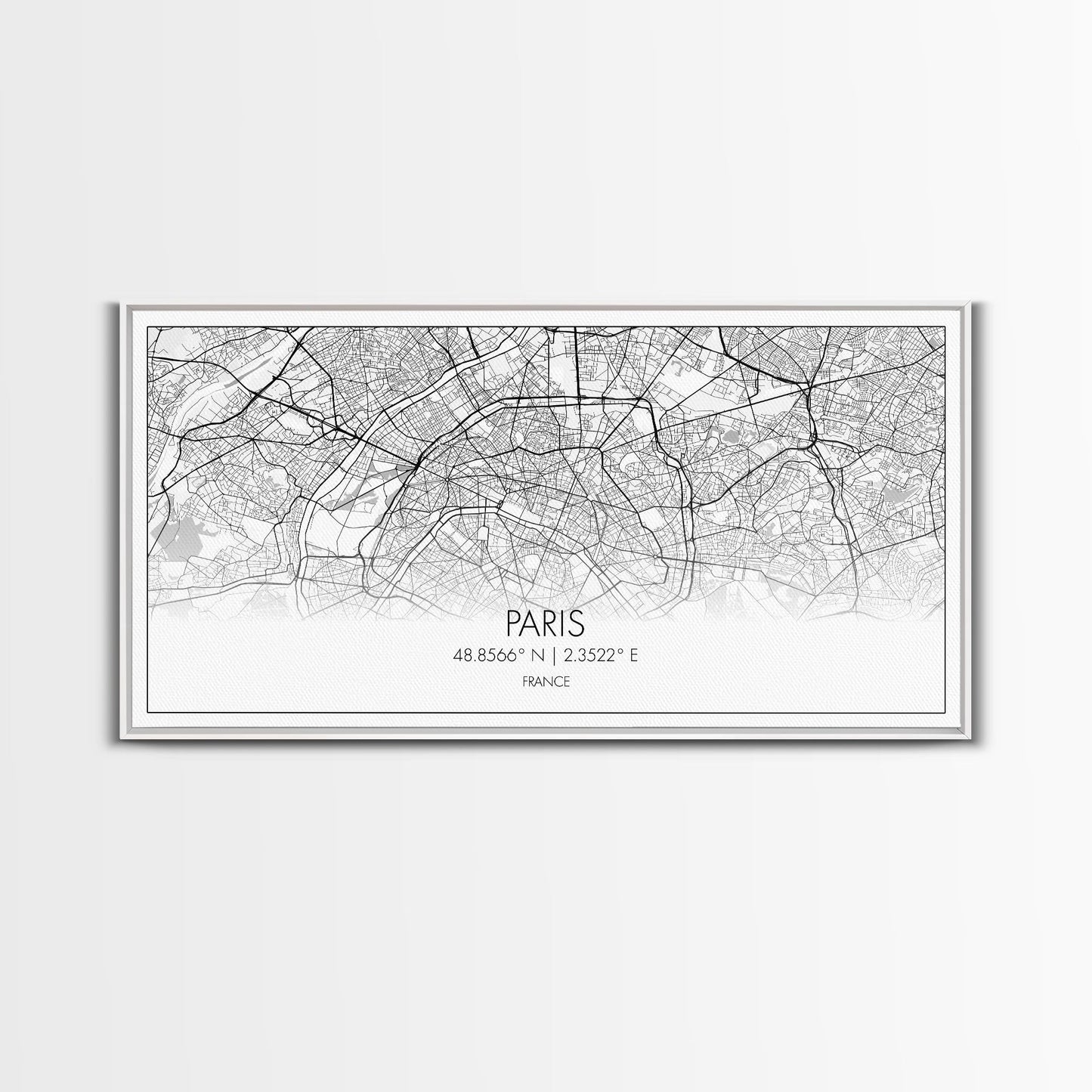 Paris City Map, France Art, Map Print, Minimalist Wall Art, Wall Art, Canvas Art, European Art, Dorm Room Wall Art, Gift For Traveler