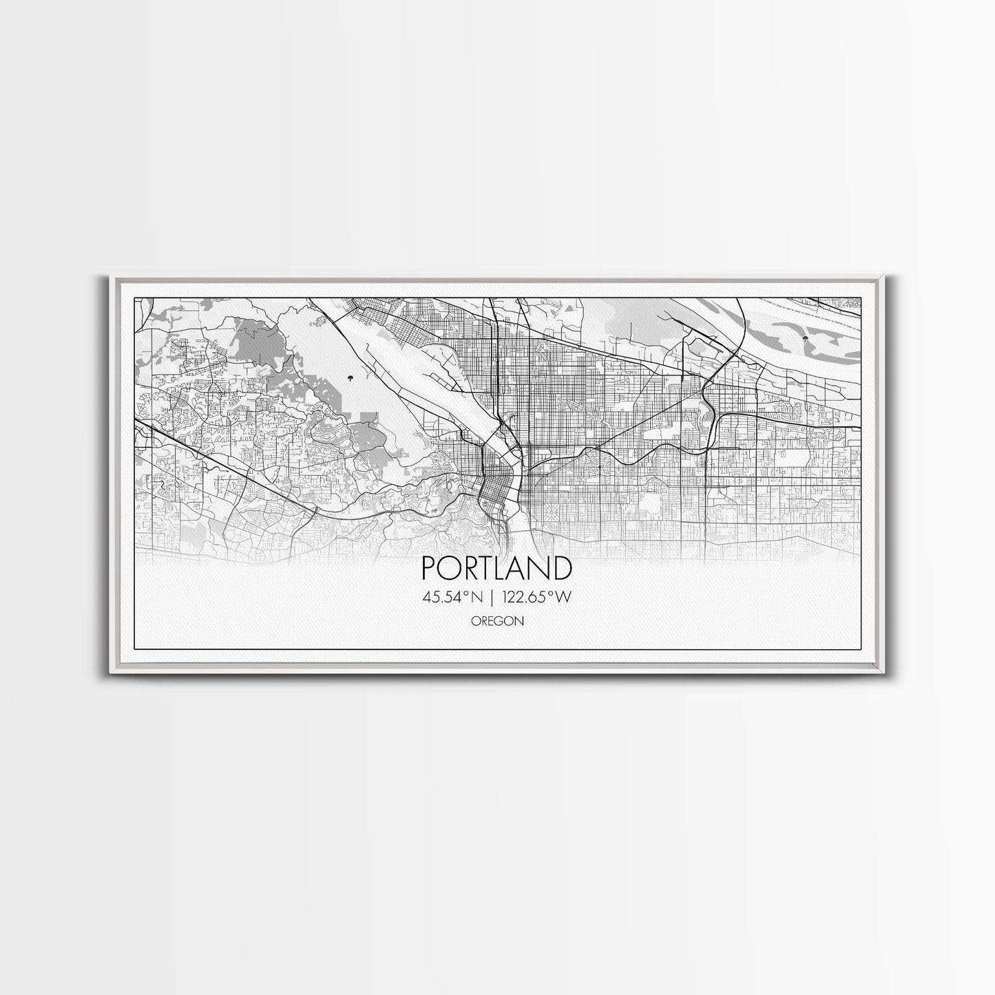 Portland City Map, Oregon Art, Map Print, Minimalist Wall Art, Wall Art, Canvas Art, New Home Gift, Gaming Wall Décor, Man Cave Art, Prints