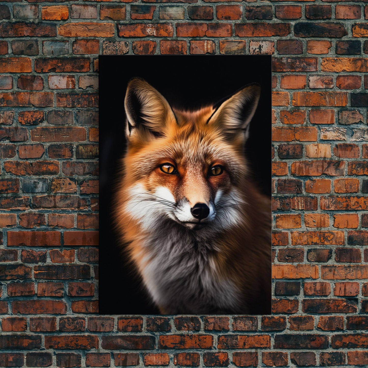 Portrait of a Red Fox, Framed Canvas Print, Framed Wall Art, Fox Photography, Wild Life Art