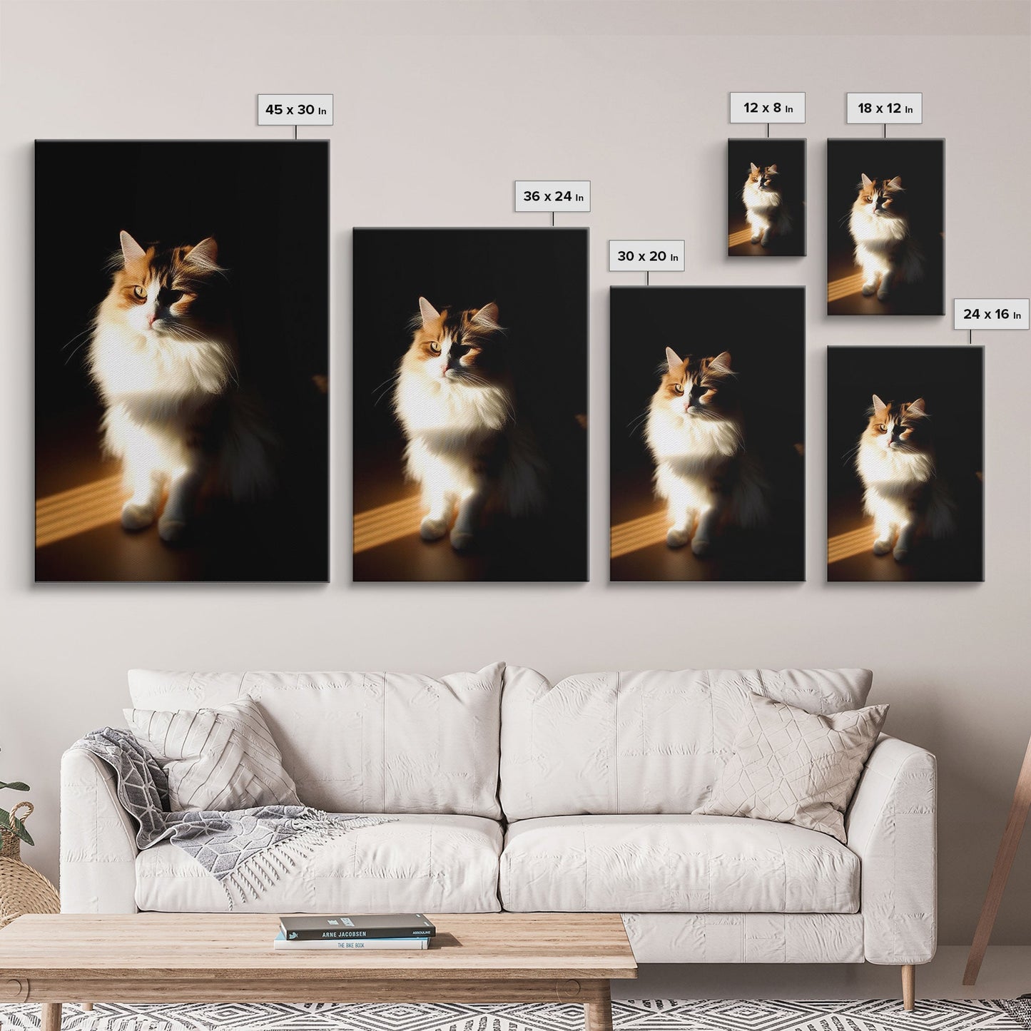 Portrait of a Calico Cat, Framed Canvas Print, Cat Art, Cat Photography, Cat Wall Art
