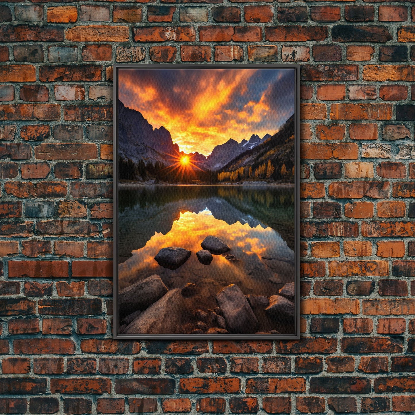 Lake Wall Art, Landscape Print, Nature Wall Art, Trees Wall Art, Canvas Print, Wall Art, Vertical Art, Congratulations Gift, Above Bed Art