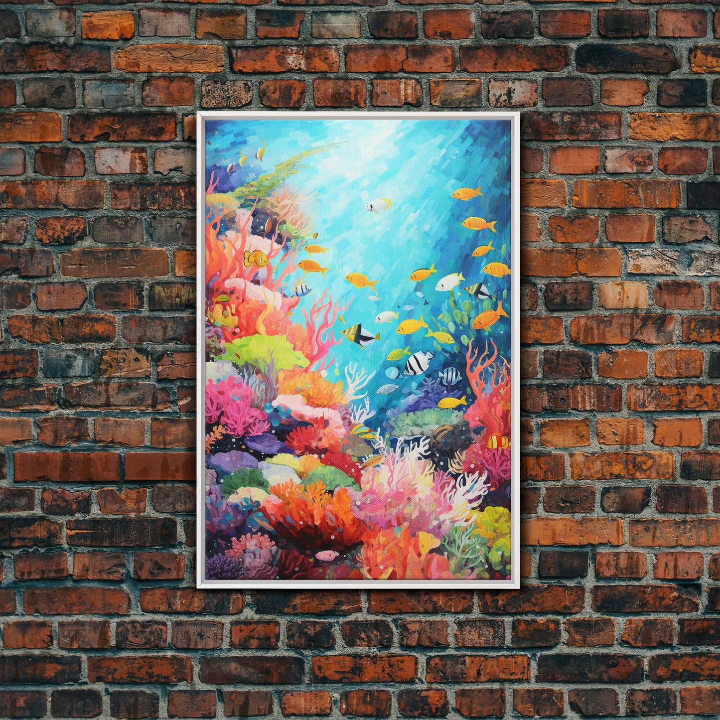 Nautical Nursery Art, Under The Sea, Coral Wall Art, Canvas Print, Wall Art, Vertical Art, Teacher Gift, Home Art, Ocean Nursery Art