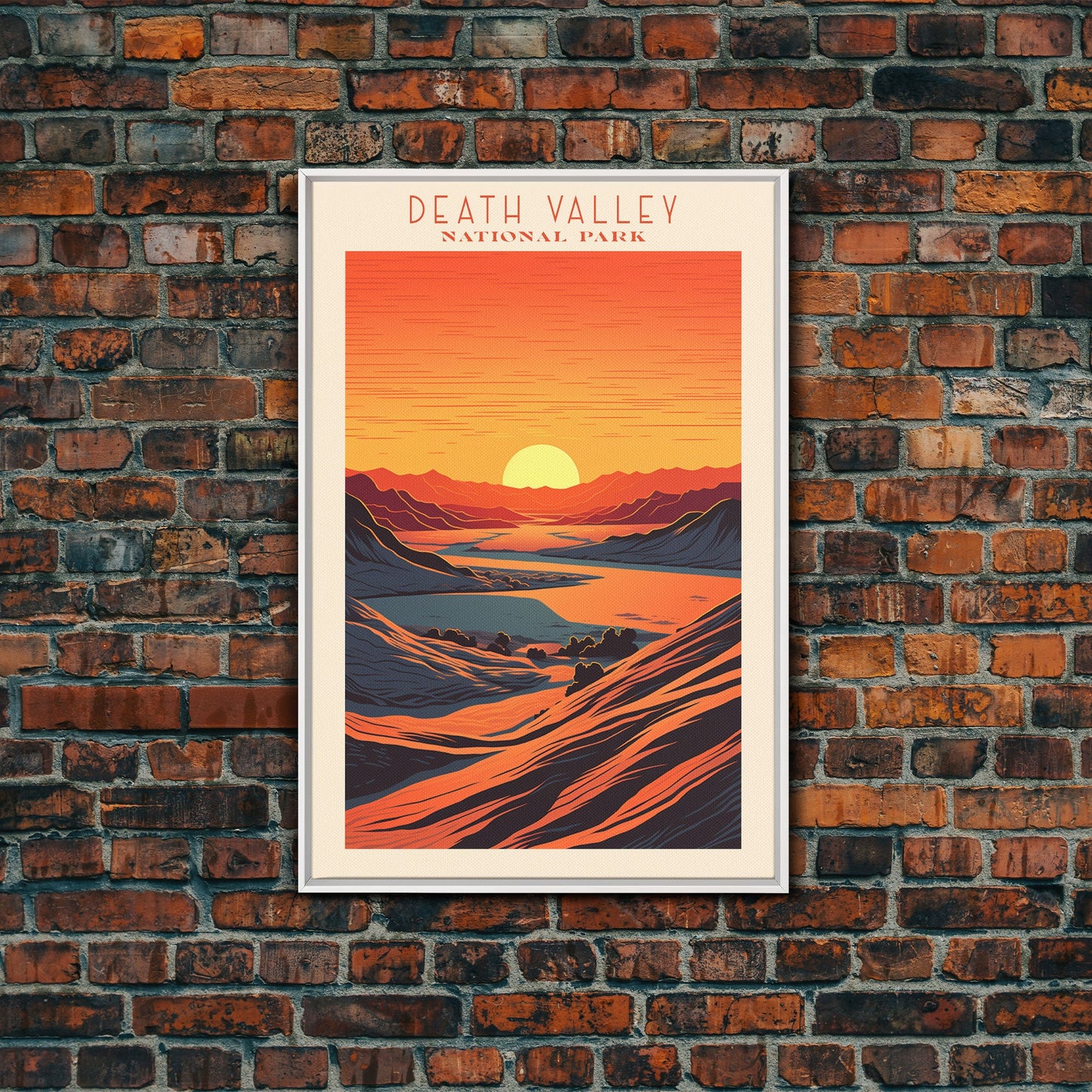 Death Valley National Park Travel Poster Print, Canvas Print Wall Art, California Travel Art, Midcentury Modern Travel Decor, MCM Wall Art