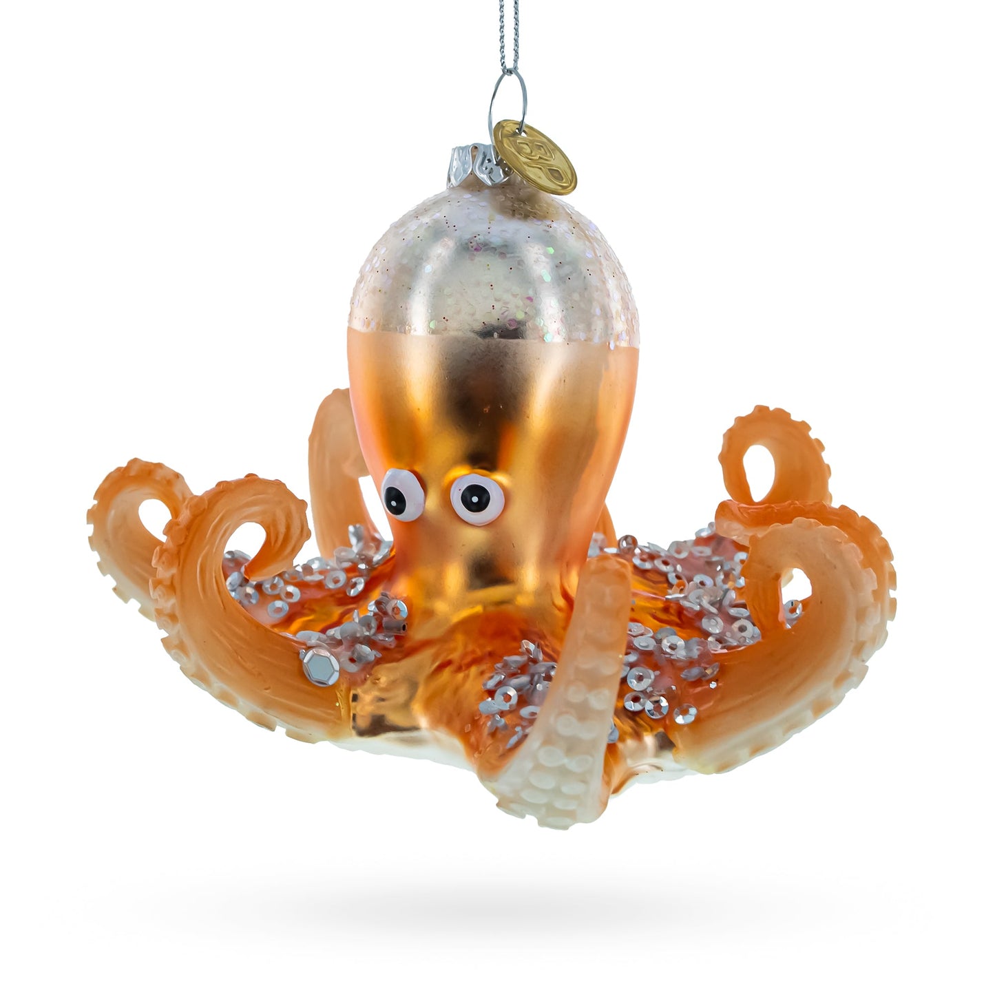 Octopus Glass Christmas Ornament