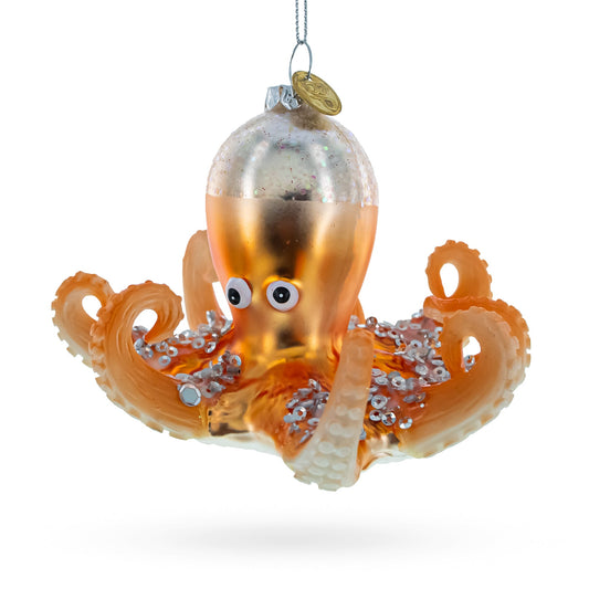 Octopus Glass Christmas Ornament