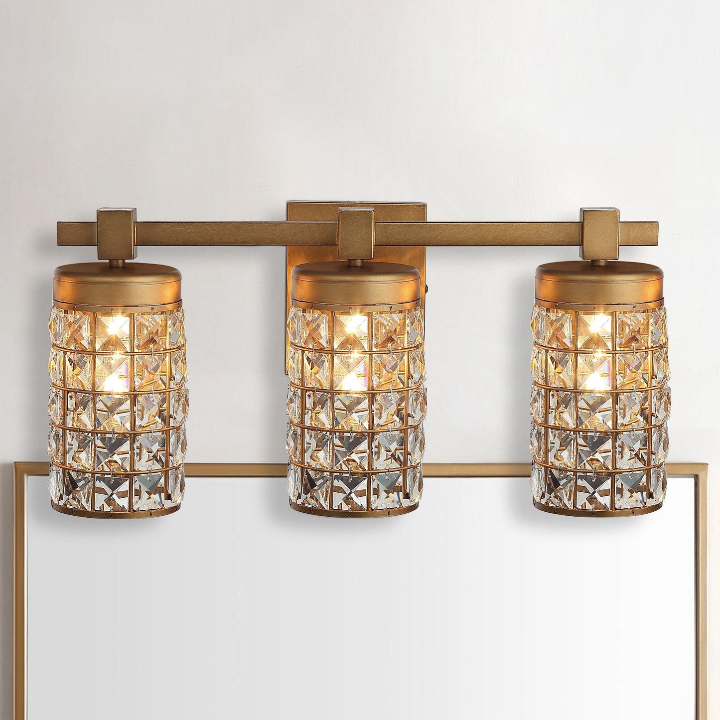 3-Light Modern Golden Linear Vanity Lights Wall Light
