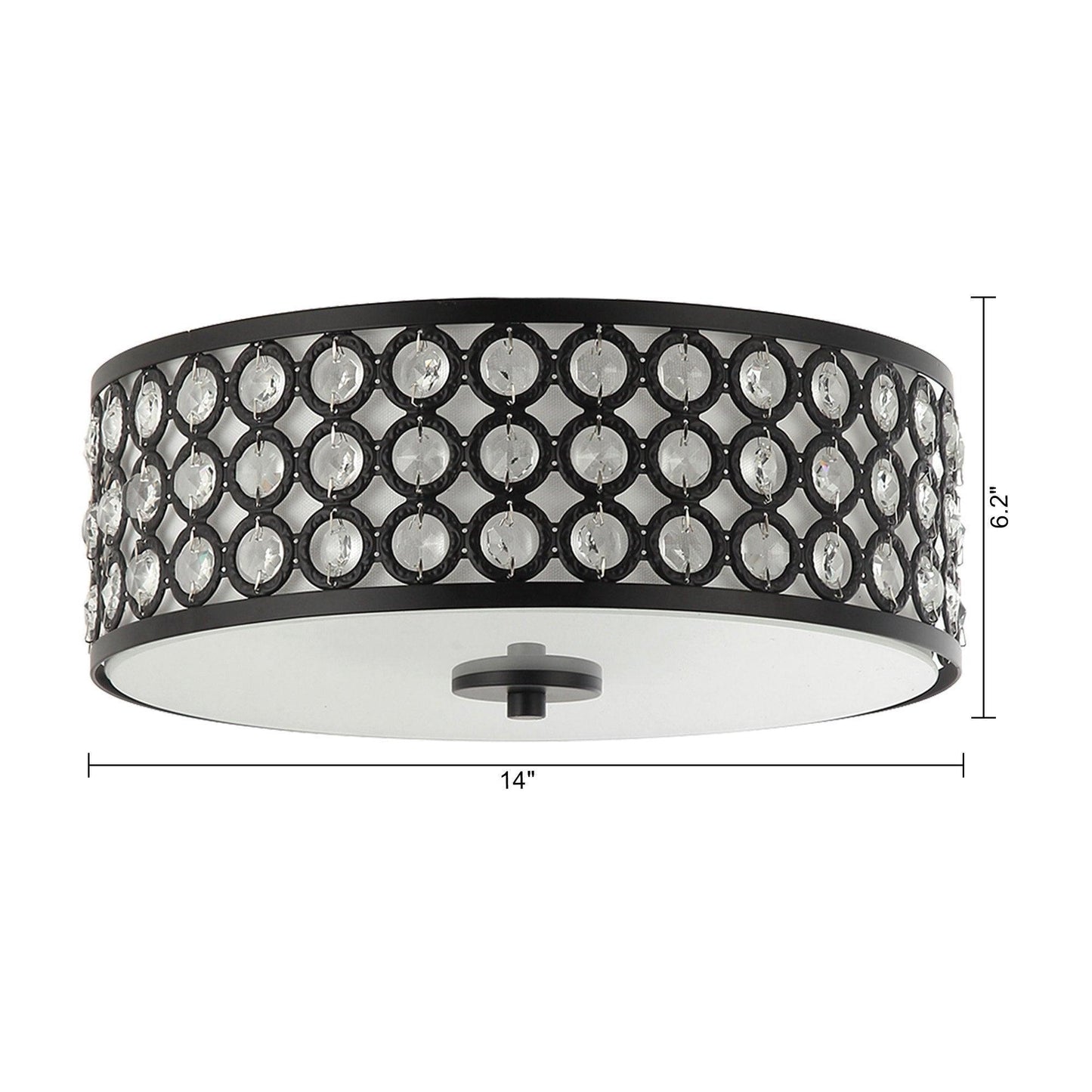 3-Light Modern LED Flush Mount Light with Crystal