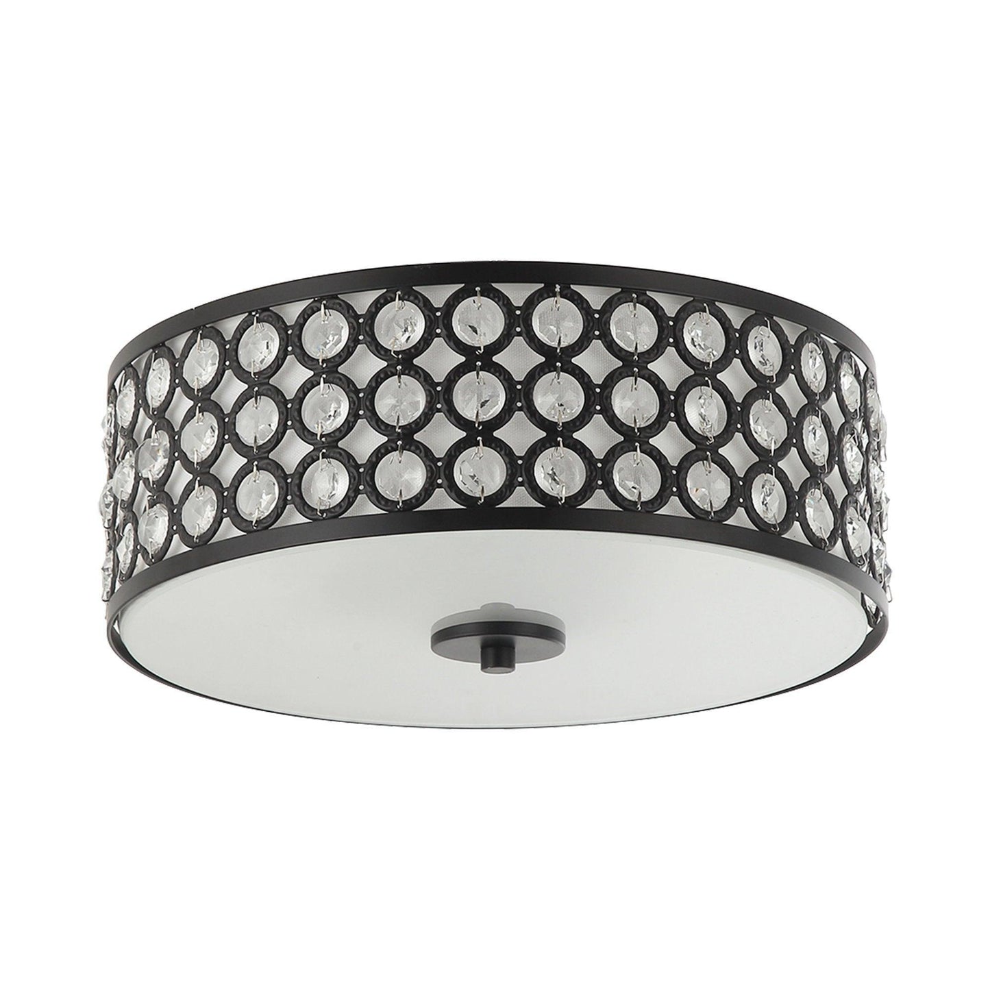 3-Light Modern LED Flush Mount Light with Crystal