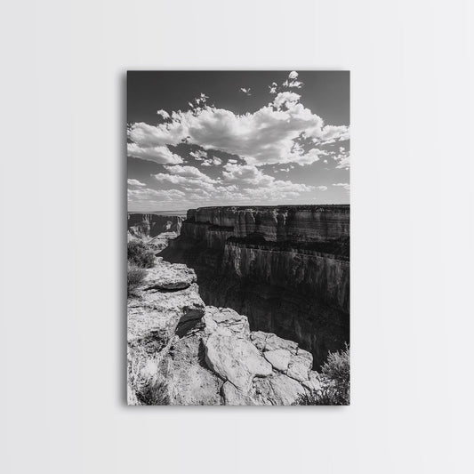 Grand Canyon, Desert, Clouds, Depth - Epic canyon view, Canvas Print, adventurous living room centerpiece, nature-inspired wall art