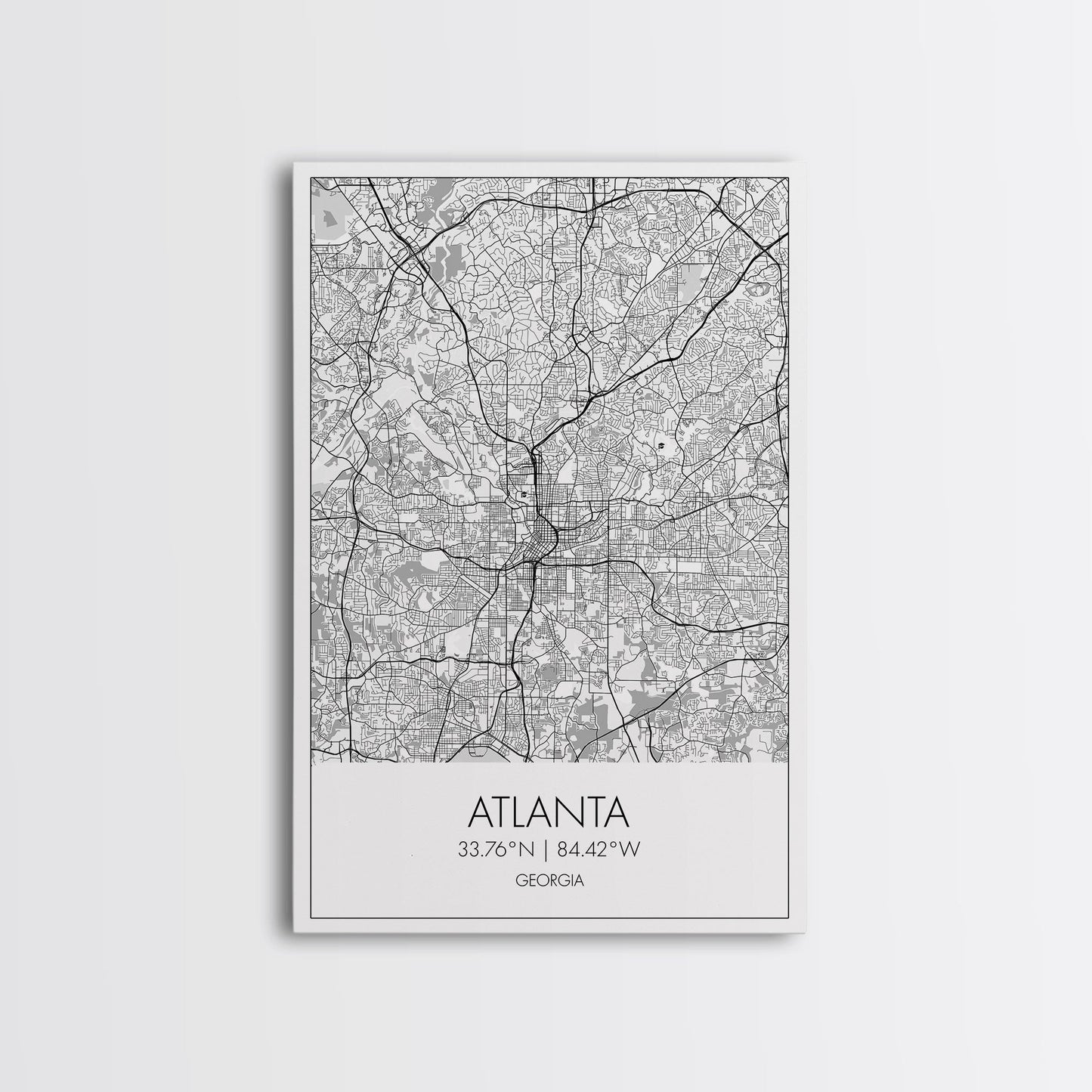 Atlanta Street Map, Georgia Map, City Map Art, Travel Print, Couple Gift, Minimalist Art Print, Wall Art, Canvas Print, Canvas Wall Art