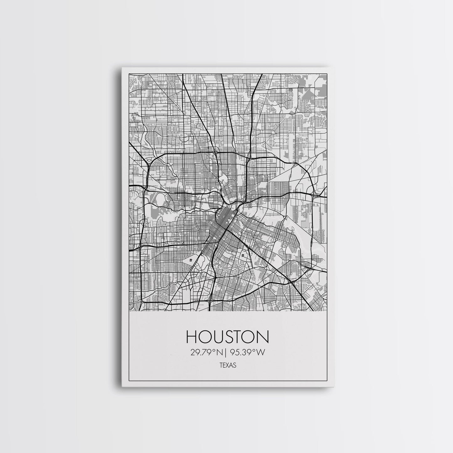 Houston Street Map, Texas Map, ity Map Art, Minimalist Art, Wall Art, Canvas Print, Travel Print, Farmhouse Wall Art, Gift For Couple