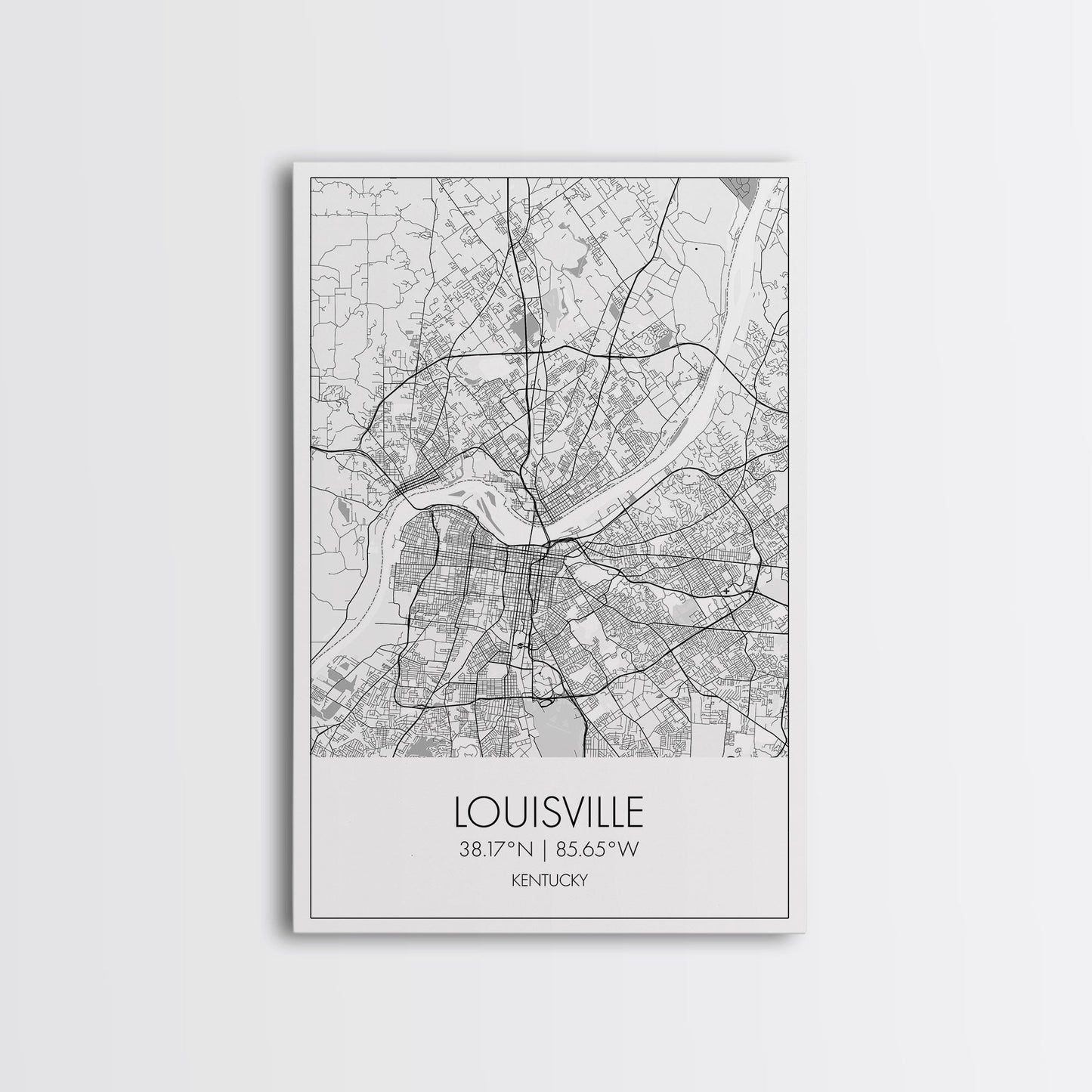 Louisville Street Map, Kentucky Map, City Map Art, Modern Art, Wall Art, Canvas Print, Travel Wall Art, Wall Décor Bedroom, Gifts For Dad