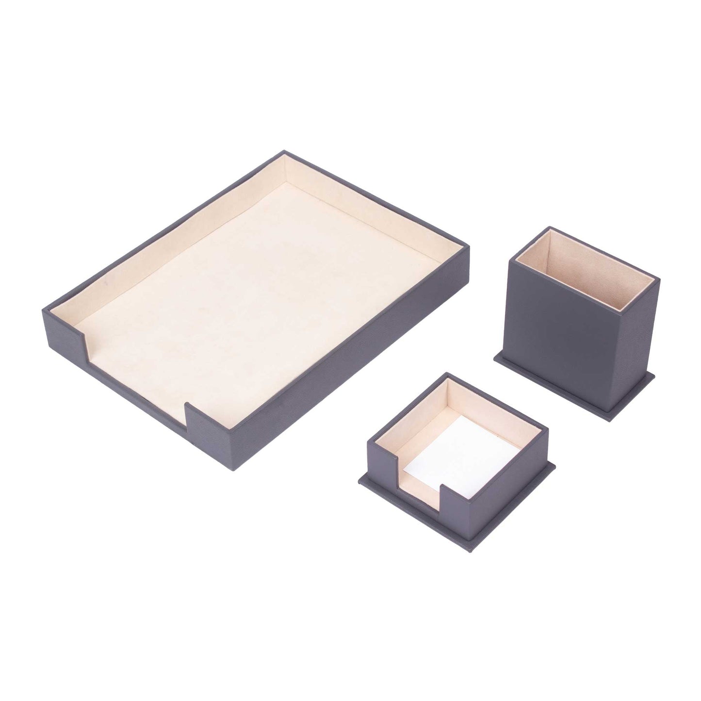 MOOG Leather Desk Set-3 Accessories-Single Document Tray - Green  - 3 PCS