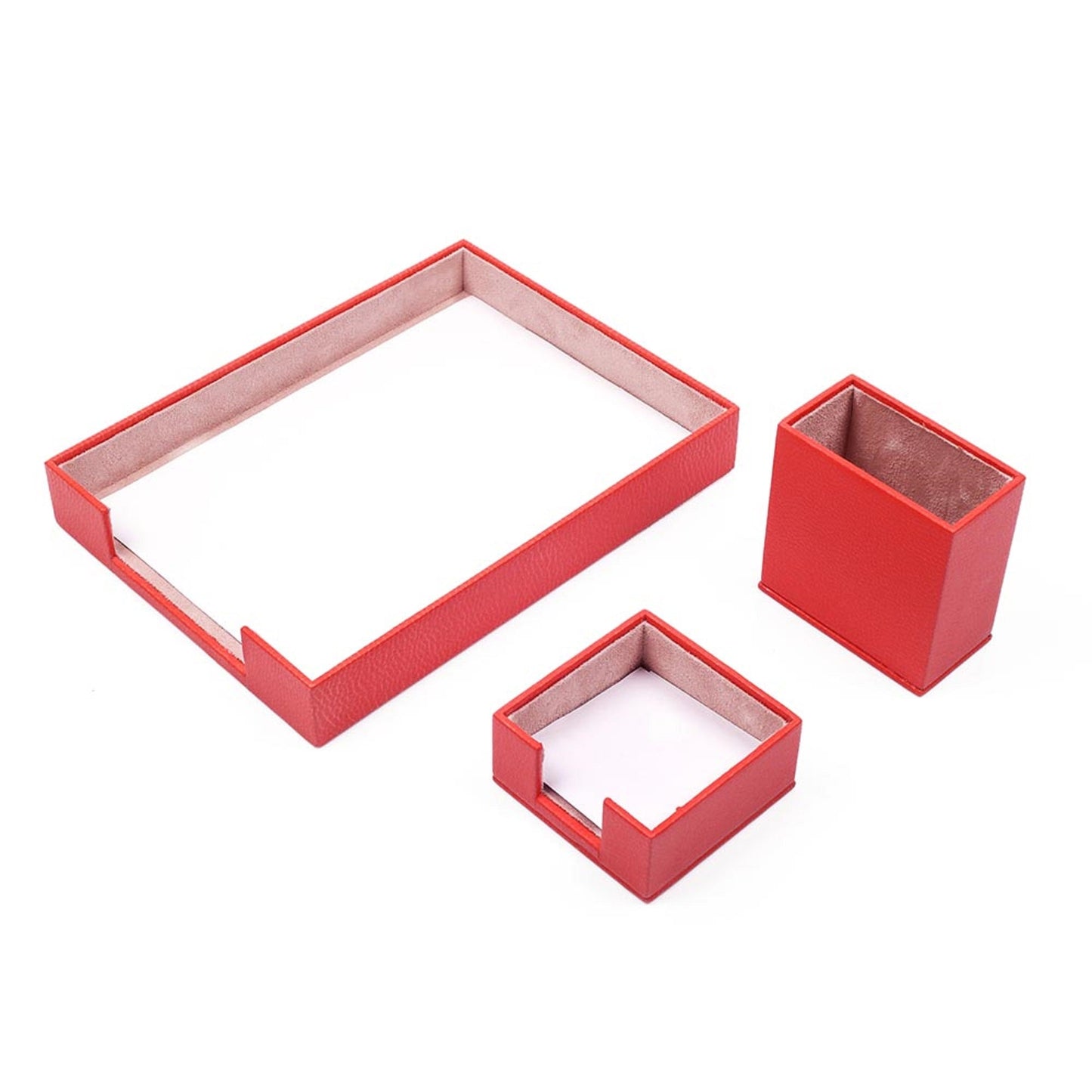 MOOG Leather Desk Set-3 Accessories-Single Document Tray - Turquoise - 3 PCS