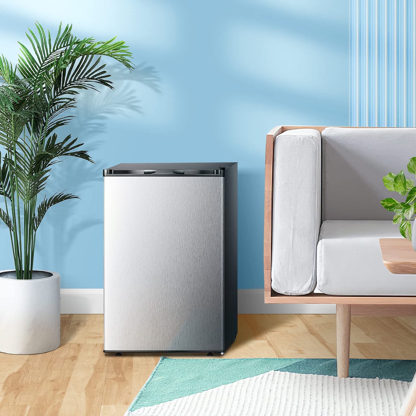 Kismile Upright Freezer,3.0 Cu.ft Mini Freezer with Reversible Single Door