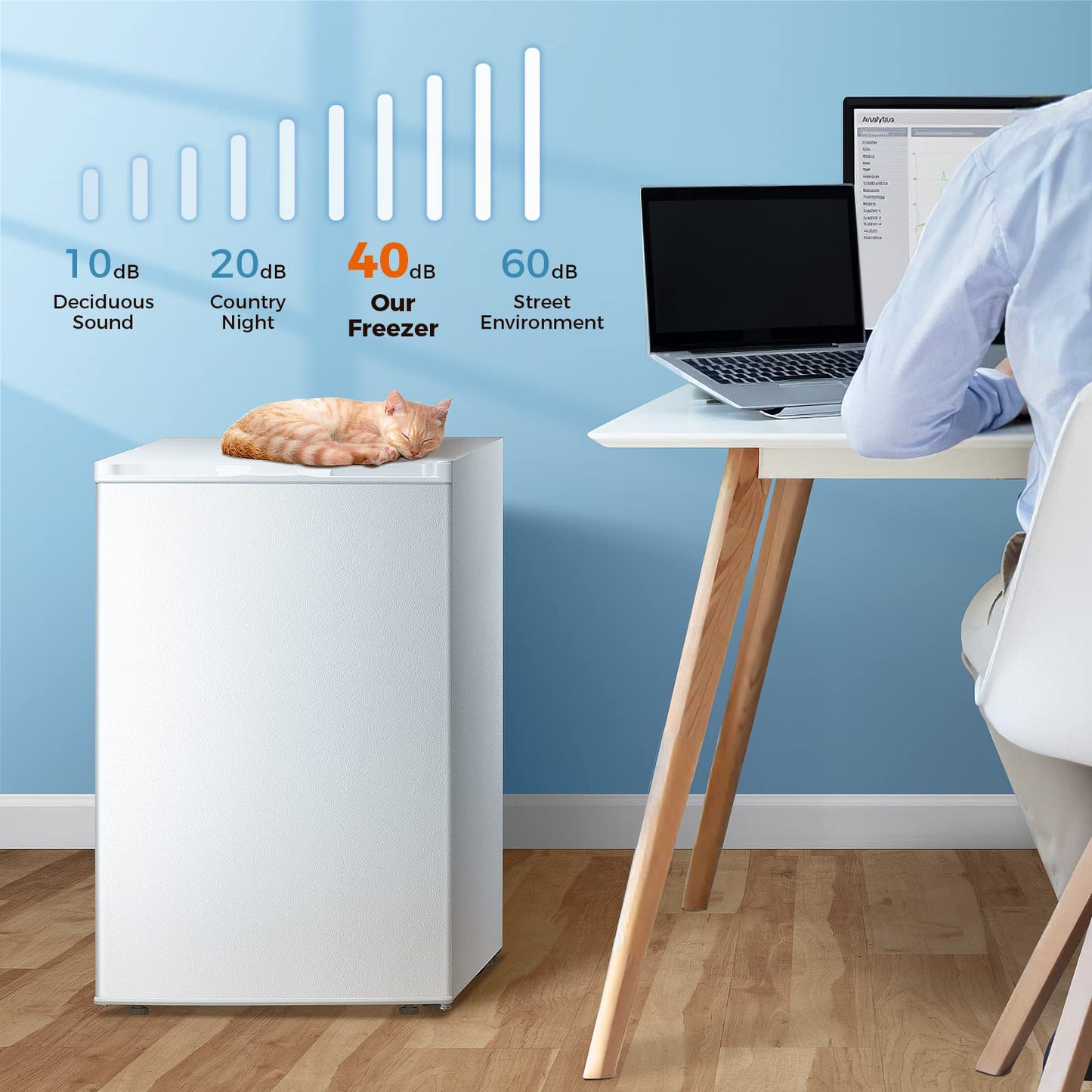 Kismile Upright Freezer,3.0 Cu.ft Mini Freezer with Reversible Single Door