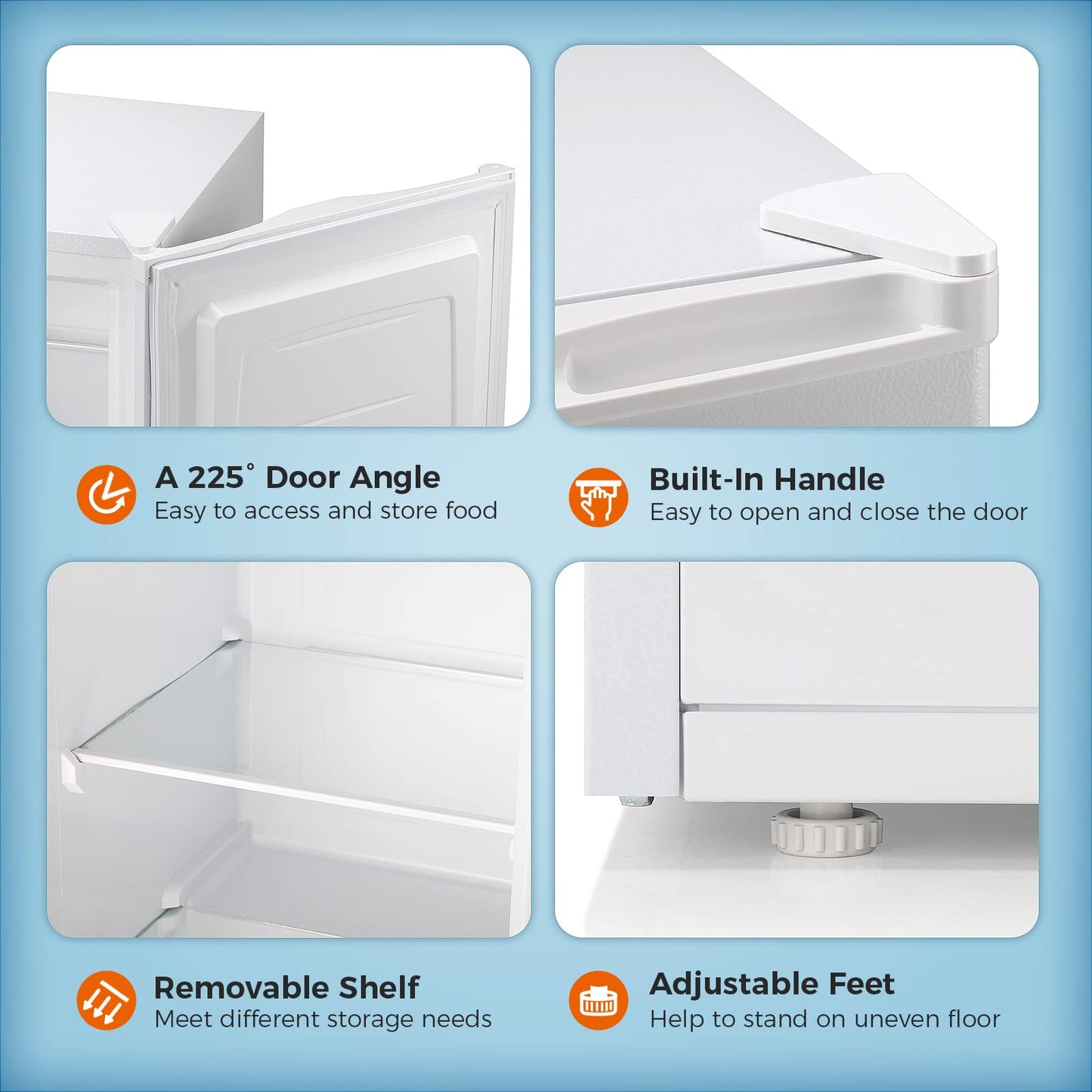 Kismile Upright Freezer,3.0 Cu.ft Mini Freezer with Reversible Single Door