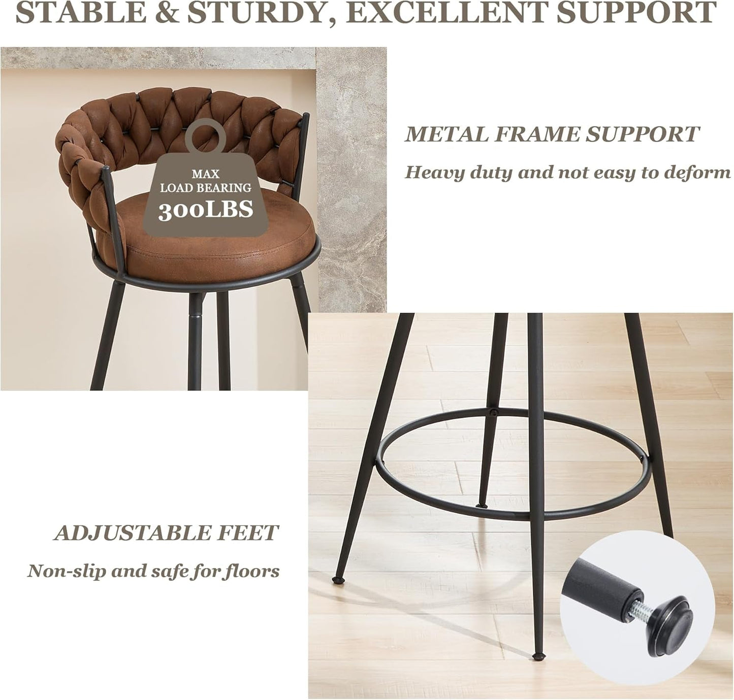 Modern Swivel Bar Stools Set of Two Stylish Design