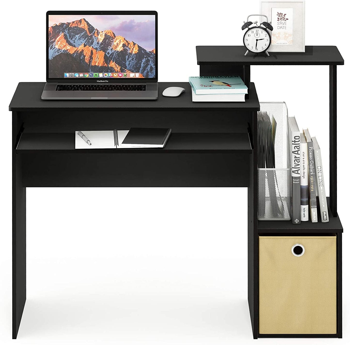 Econ Multipurpose Home Office Writing Desk Black Brown