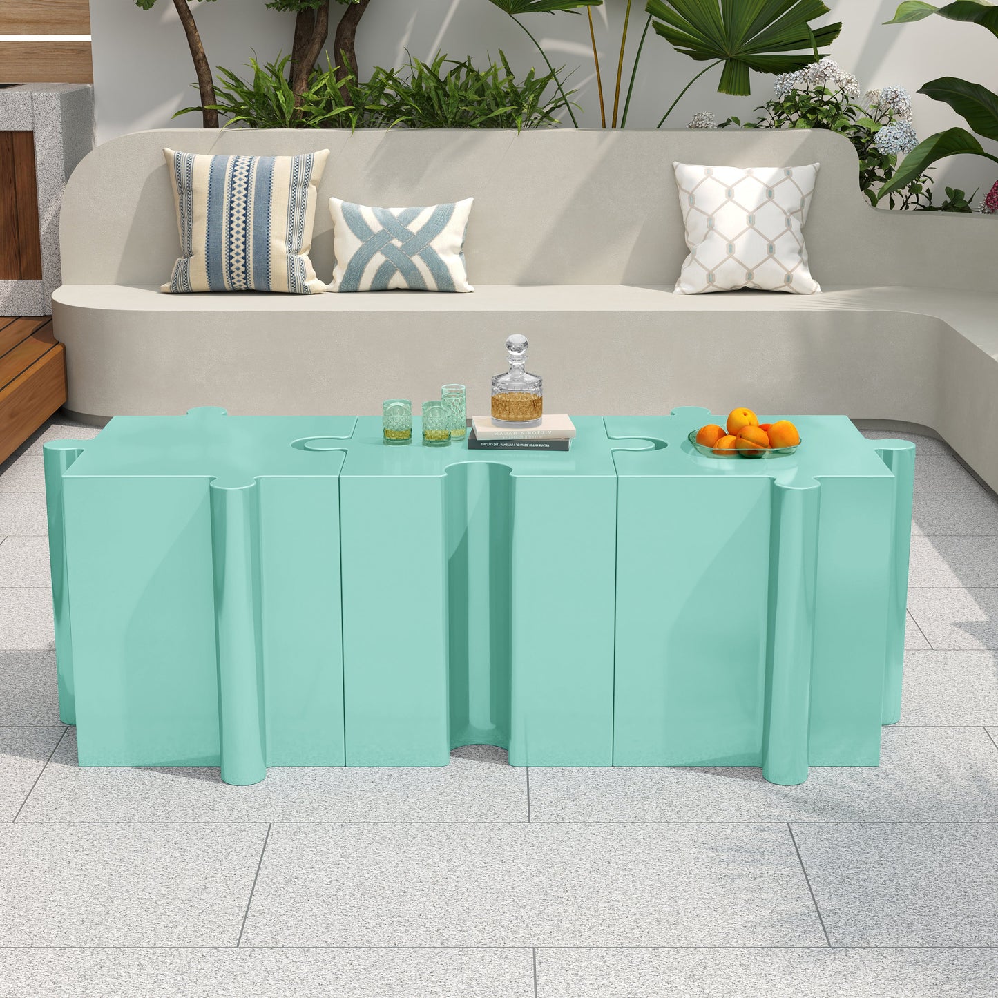 Puzzle Art Side Table, Modular Convex Edge MGO Table