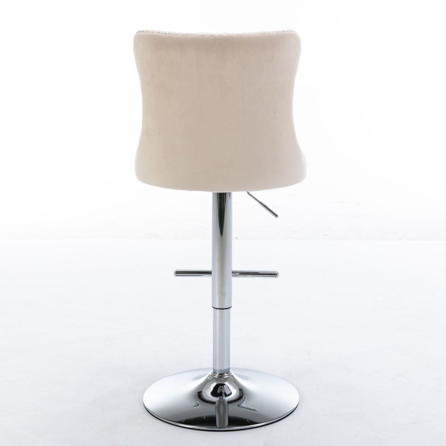 Swivel Barstools Adjusatble Seat Height From 25-33", Modern Upholstered Base Bar Stools With Backs Comfortable Tufted For Home Pub And Kitchen Island (Set of 2)
