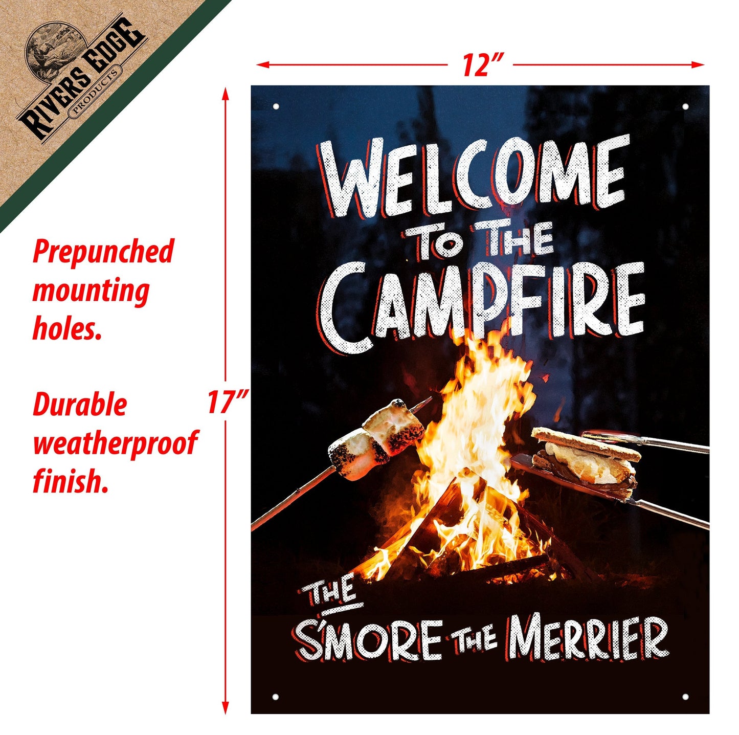 Tin Sign 12in x 17in-The Smore the Merrier