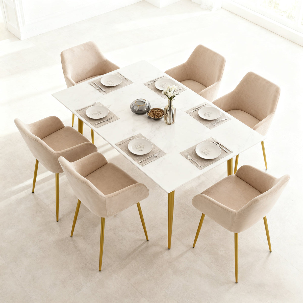 Velvet Dining Chair Set - 2 Pieces