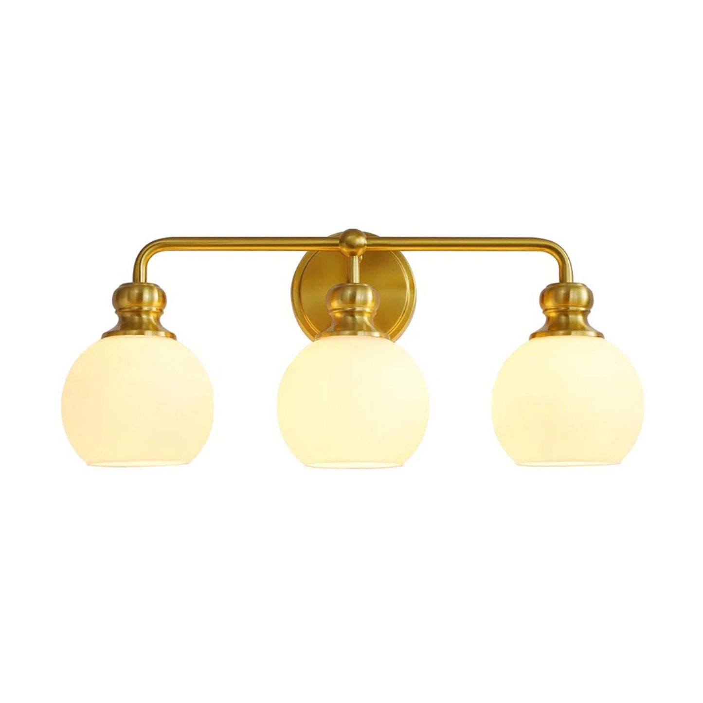 Irvine Gold Modern Frosted Glass 3-Light Vanity Light