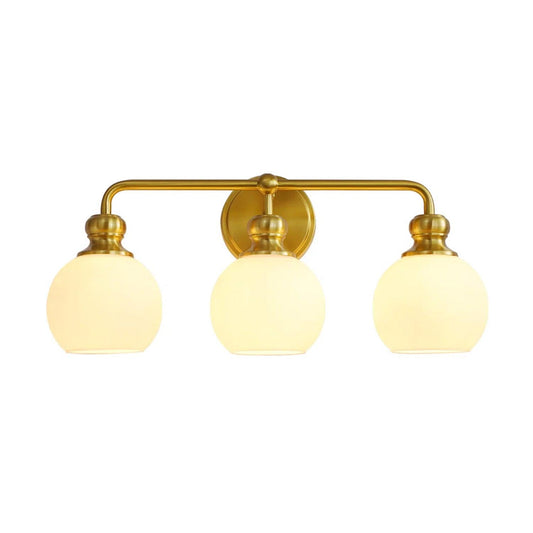 Irvine Gold Modern Frosted Glass 3-Light Vanity Light