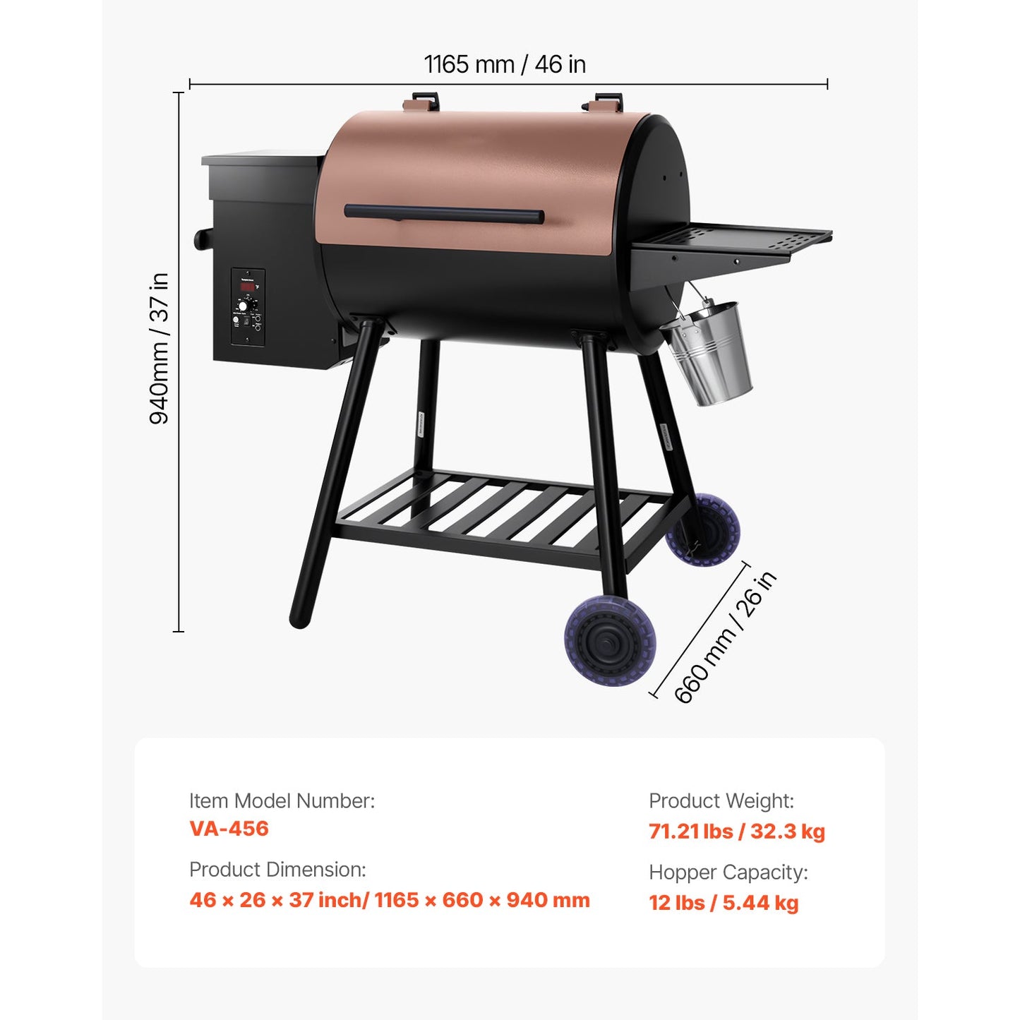 Wood Pellet Grill Smoker Outdoor Electric BBQ Grill